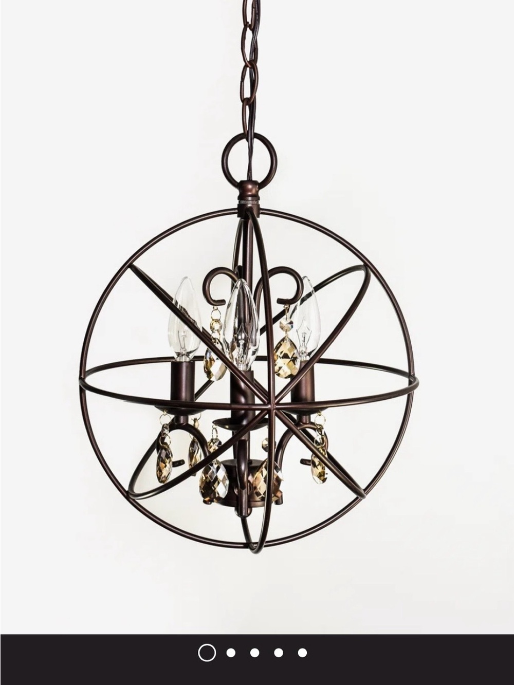 Maxima Oil-Rubbed Bronze Orbital Lantern with Crystal Drops